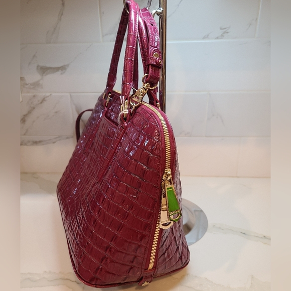 Brahmin Vintage Vivian Prissy Raspberry Set With Wallet EUC made in Italy